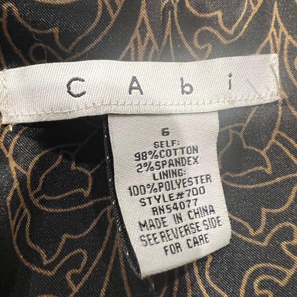 CAbi Black Velvet Trench Coat with Gold and Green Embroidery - Picture 6 of 6